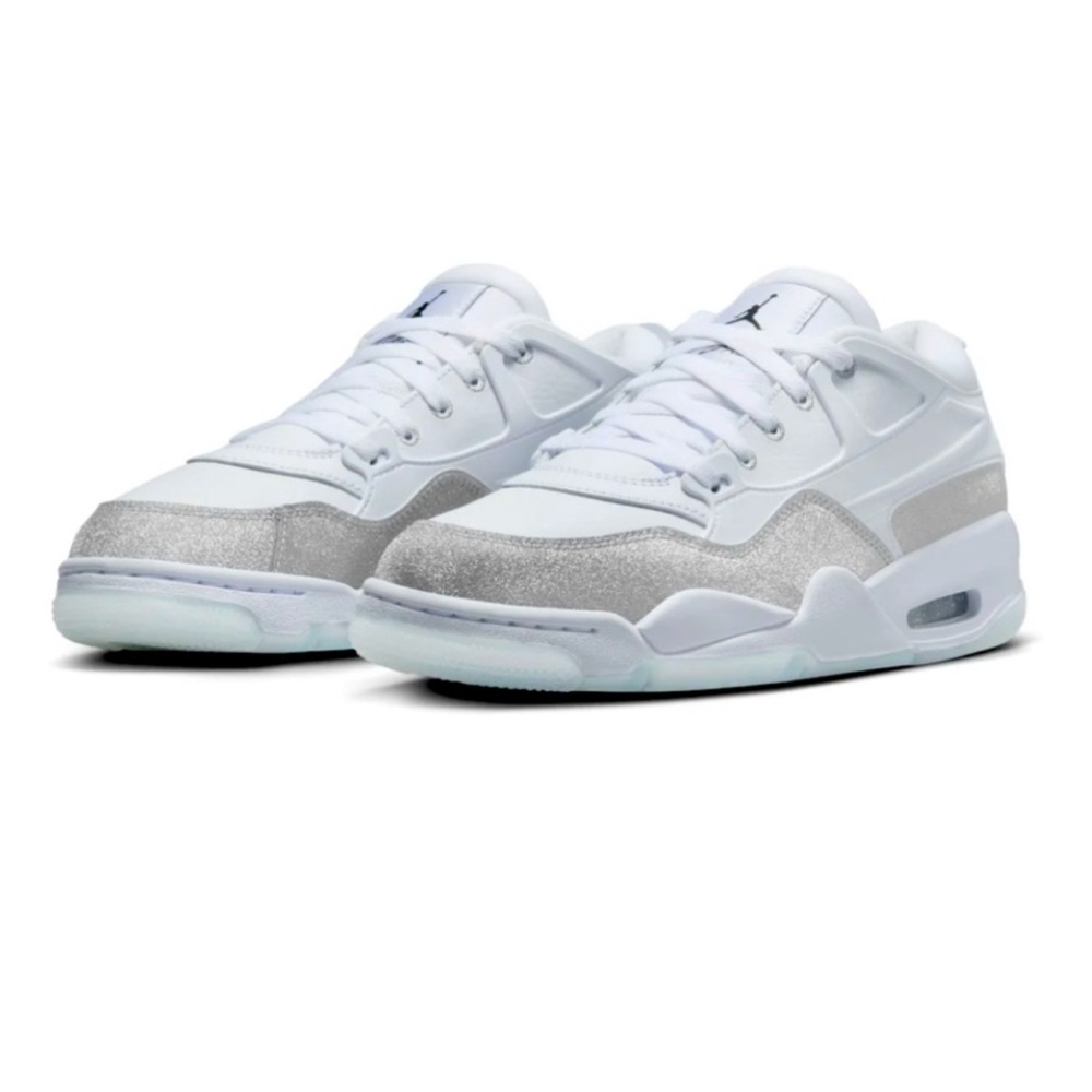 Nike Air Jordan 4 RM White and Silver Sneakers